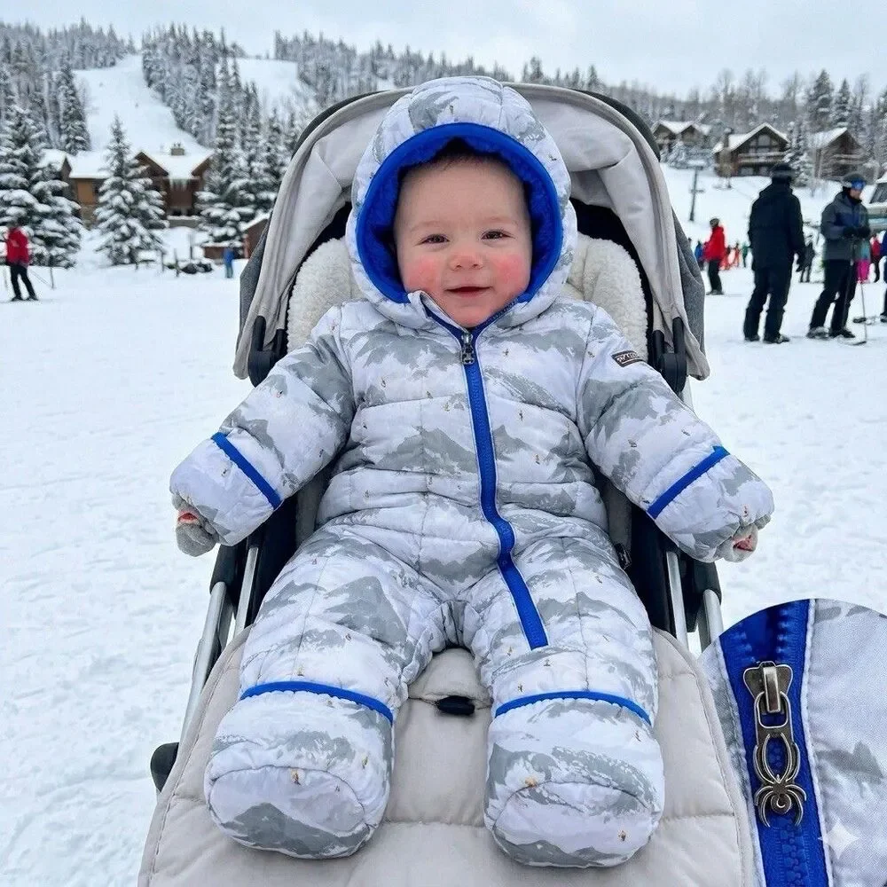 Spyder Infant Snowbunt Bunting Suit Gray Mountain Print 3/6M NEW